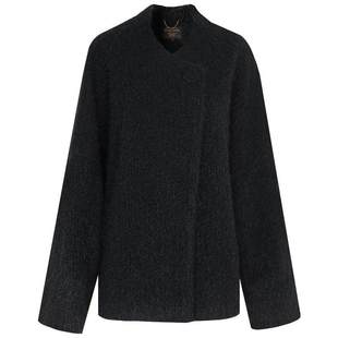 COCOBELLA气质通勤仿羊驼长绒大衣女宽松休闲斗篷毛呢外套WL3218