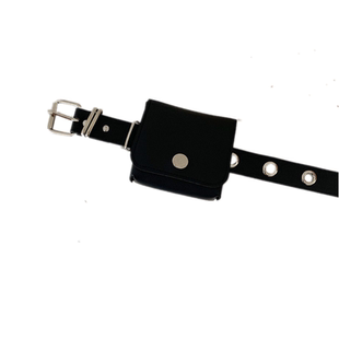 网红小包腰带女士朋克全孔铁链皮带装饰牛仔裤裤带配西装腰包配饰