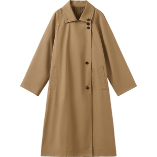 播商场同款中长款通勤风衣女秋季新款复古休闲外套BDS3FD3082