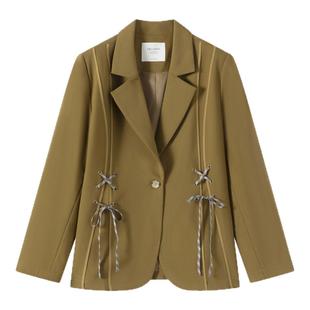 DTLANDO女装秋季高级感西装外套女时尚绑带设计通勤百搭西服上衣