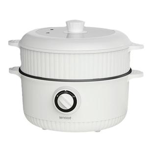 邻鹿电煮锅带蒸笼多功能家用蒸煮炒煎3L大容量多层蒸菜神器电火锅