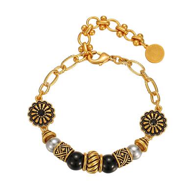 Joseph Warner中古手链复古轻奢小众高级感镀金图腾异域风手饰女