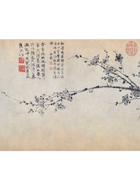 11元王冕墨梅图卷纸古代大纸本
