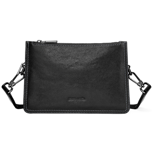 【真皮】皮尔卡丹男包商务简约男士单肩斜挎包男款通勤牛皮单肩包