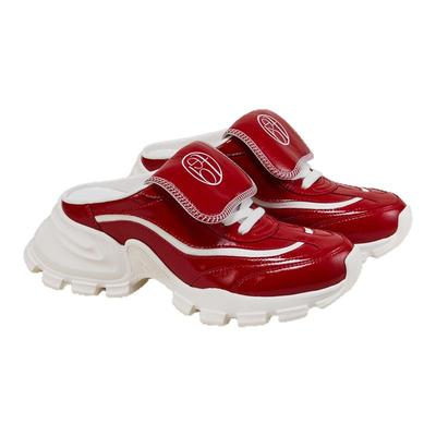 fed包头半拖夏季新款女鞋后空红色老爹鞋增高厚底鞋女S0425-YA623