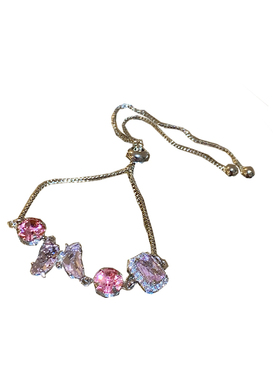 「玫瑰粉蝶」锆石蝴蝶手链百搭