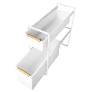 抽拉式置物架夹缝橱柜内分层储物拉篮双层窄边深柜调料品收纳抽屉