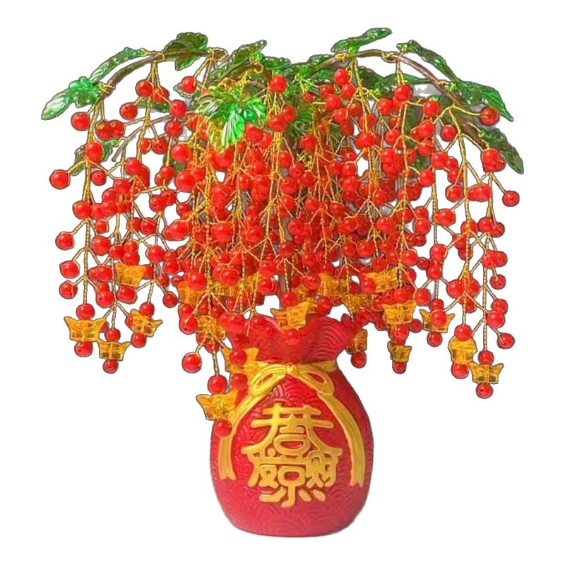 diy手工编织花束精致版摇钱树发财树果材料包制作家居摆件水晶花