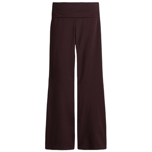 HM女装裤子2025秋季新款时尚休闲折叠腰棉质松紧腰长裤1299682