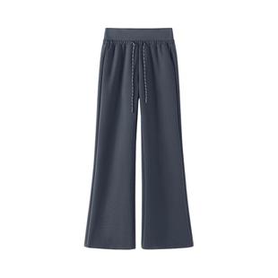 班尼路黑色直筒喇叭裤女2026春夏新款高腰垂感休闲百搭拖地卫裤Q