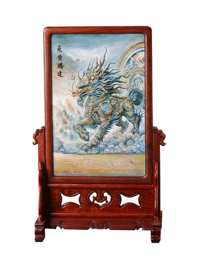 玖廷陶瓷桌面摆件中式吉祥插屏