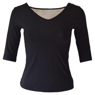 拉丁舞上衣新款舞蹈服成人女练功服摩登舞形体舞衣演出服长袖黑色