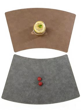 扇形餐垫防水防油可擦干净缝边