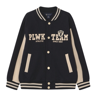 POLOWALK童装男童外套2026春夏新品撞色学院风休闲外套百搭上衣