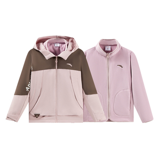 安踏儿童两件套摇粒绒内胆外套26春季新款女童加绒童装362616666N