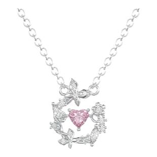 KOOKISS【蝶影心间】爱心纯银项链女闺蜜小众设计轻奢高级锁骨链