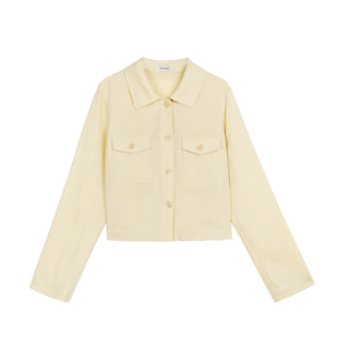 pusumede 雅致边际 经典翻领正肩夹克女莱赛尔休闲防晒轻薄外套