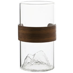 舍里冰山杯日式观山杯家用茶杯威士忌酒杯洋酒杯子玻璃水杯咖啡杯