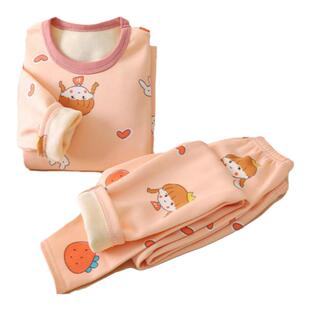 儿童加绒保暖内衣套装女童秋衣秋裤加厚男童冬季打底睡家居服新款