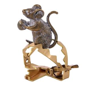 捕鼠夹钥匙扣挂件创意礼品玩具礼物个性老鼠夹子汽车钥匙链黄铜男