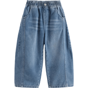 [加绒弯刀裤]马克珍妮男女童挺括有型牛仔裤儿童裤子秋冬装551382