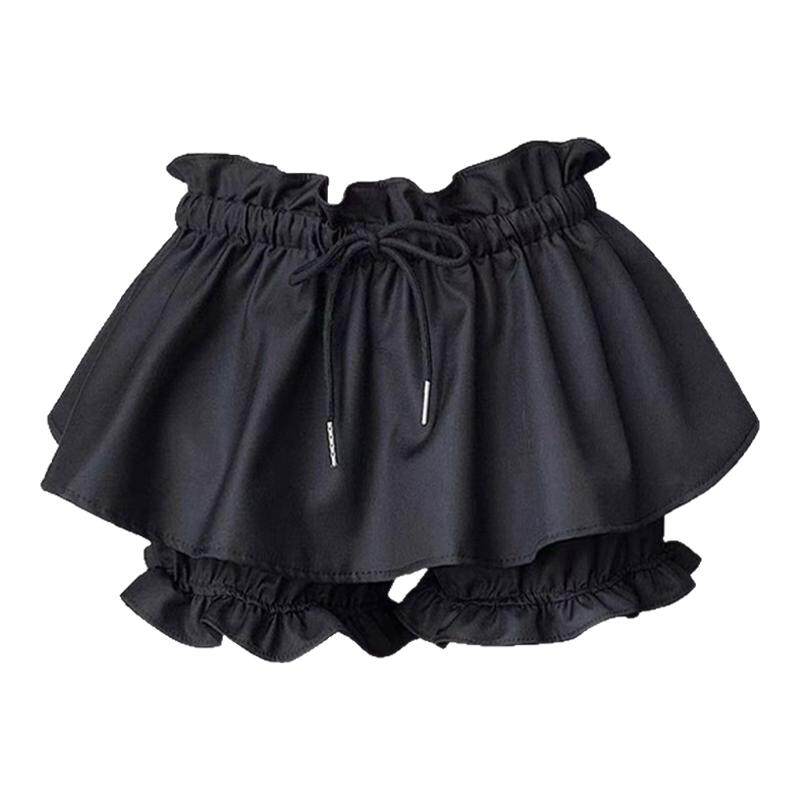 自制芭蕾风黑色花边蓬蓬半身裙女春夏高腰花苞短裙辣妹a字蛋糕裙