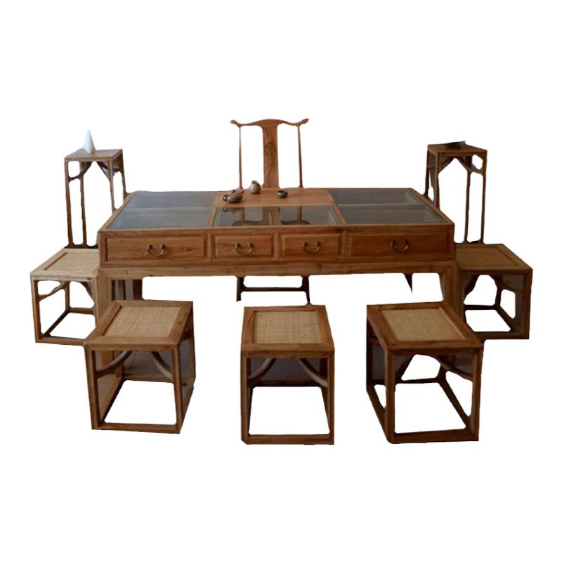 珠宝文玩收银茶台精品榆木展示柜