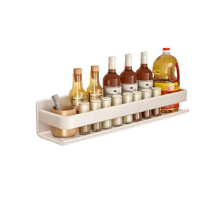 白色厨房调料置物架25cm35长壁挂免打孔油盐酱醋收纳架小型小尺寸
