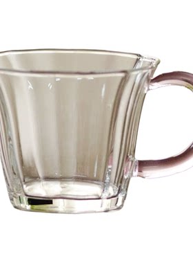 玻璃花瓣带把耐热品茗杯饮料杯