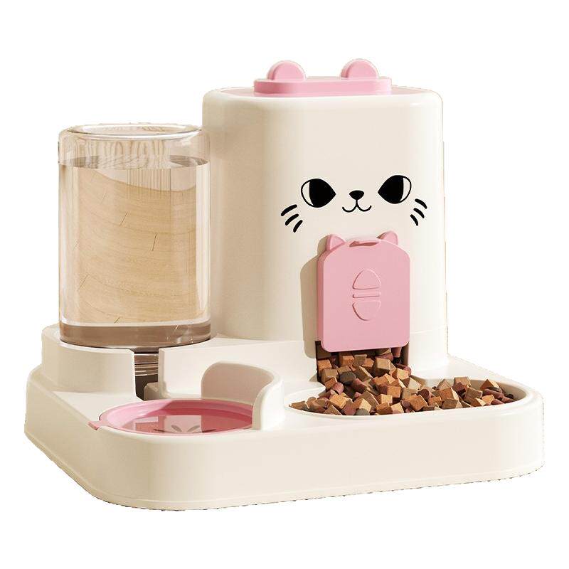 猫碗狗碗猫食盆猫咪猫粮自动喂食器饮水一体猫盆陶瓷宠物喝水双碗