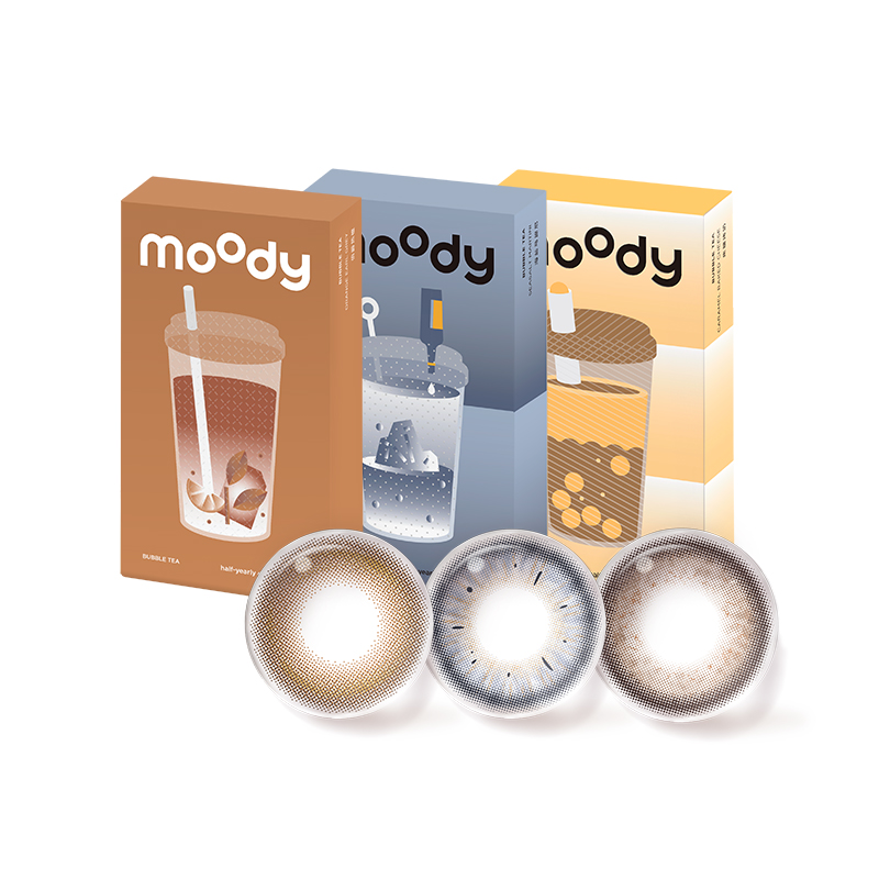 moody半年抛1片蜡笔小新联名美瞳乖饱饱小土豆彩色隐形眼镜正品