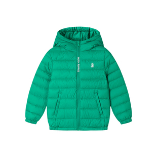 暇步士童装儿童羽绒服冬季新款男童保暖连帽厚外套女童休闲轻薄羽