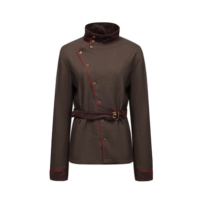 先验失落的马立领斜襟衬衫外套