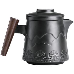 黑陶旅行茶具套装便携式一壶四杯简易随身包户外泡茶壶高端快客杯