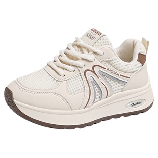 时尚双网老爹鞋女34码2026春季新款学生防滑旅游鞋轻便软底运动鞋