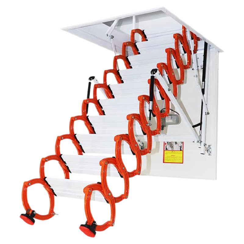 加厚电动伸缩楼梯全自动梯子阁楼家用伸拉隐藏折叠升降梯复式室内