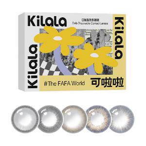 可啦啦kilala彩色隐形近视眼镜美瞳日抛10片装大小直径自然款正品