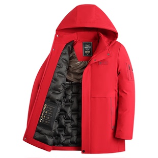 啄木鸟2025新款冬季棉服男款本命年爸爸红色加棉加厚保暖棉衣外套