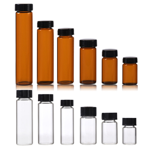 2/3/4/5/8/10/12/15/20/30/40/50/60/100mll透明玻璃螺口瓶 样品瓶 试剂瓶 菌种瓶 顶空瓶含盖垫厂家直销