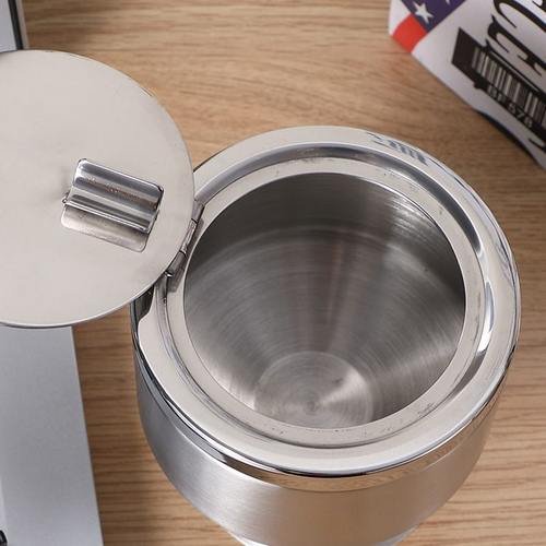 现货批发不锈钢酒店带盖用底座烟灰缸烟灰缸便捷带居家