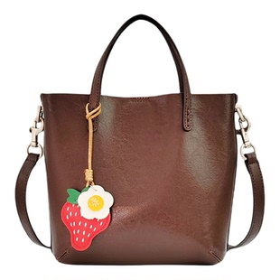 cocoarlene真皮包包正品新植鞣牛皮水桶包时尚百搭简约手提斜挎包