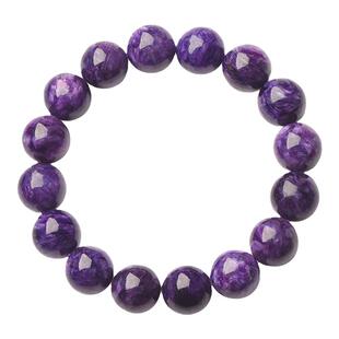 天然紫龙晶手链查罗石紫色水晶108颗佛珠九紫离火单圈手串男女款