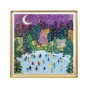 简约现代窄边铝合金画框方形卡纸繁花盛开galison冬灯圣诞拼图框