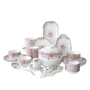 民生逐鹿陶瓷餐具家用面汤碗米饭碗四方韩式碗浪漫风情碗碟骨瓷