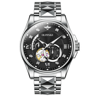 瑞士欧品客新款品牌名手表男士机械表全自动男款镂空潮流腕表十大