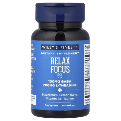 Wiley's Finest,Relax Focus, 30 Capsules
