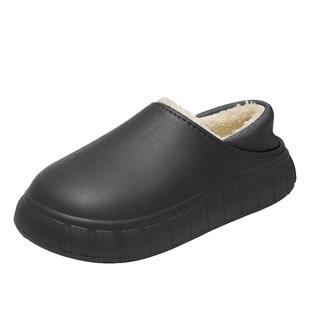 防水棉拖鞋男士日式室内厚底防滑家居家棉鞋包跟加绒保暖雨鞋冬季