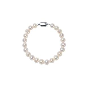 京润珍珠缘光近圆形淡水珍珠项链手链7.3-8.3mm白色珠宝首饰女LP