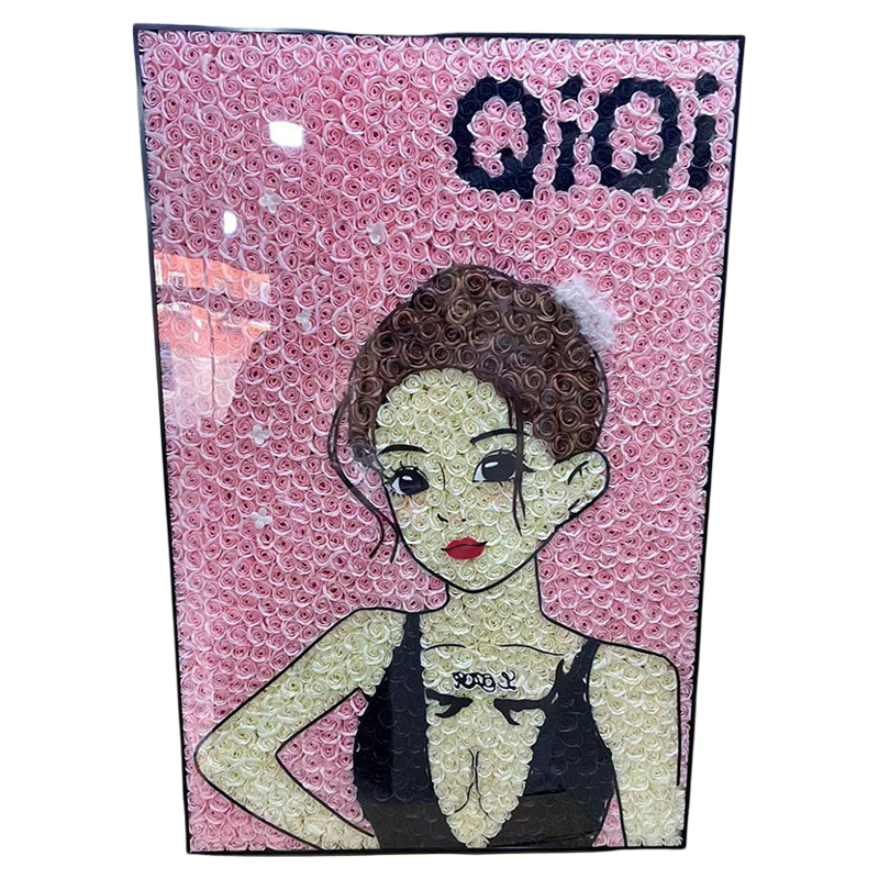 肥皂永生花照片订制照片真人头像客厅花墙女朋友过生日送什么礼物
