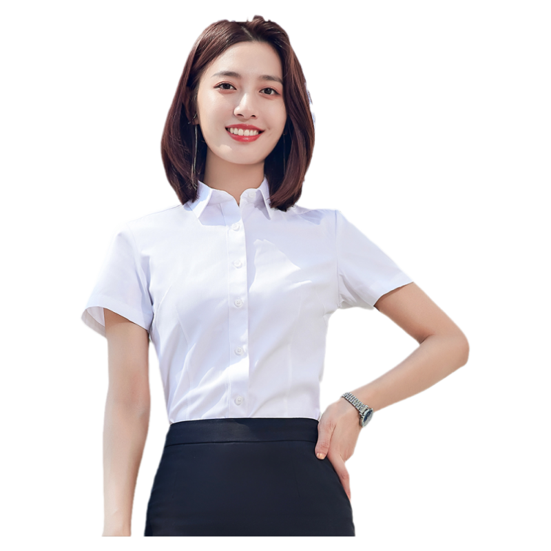 职业装修身白色女士衬衫衬衣上衣